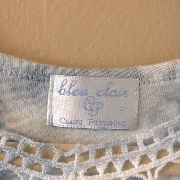 Bleu Clair Women’s Crochet look Collar Sleeveless Tie Dye Shades Of Blue… - Picture 3 of 9